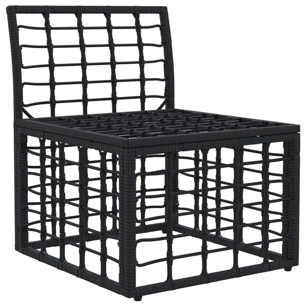 Grote foto vidaxl modulaire outdoor armloze sofa eenheid zwart poly rattan tuin en terras tuinmeubelen