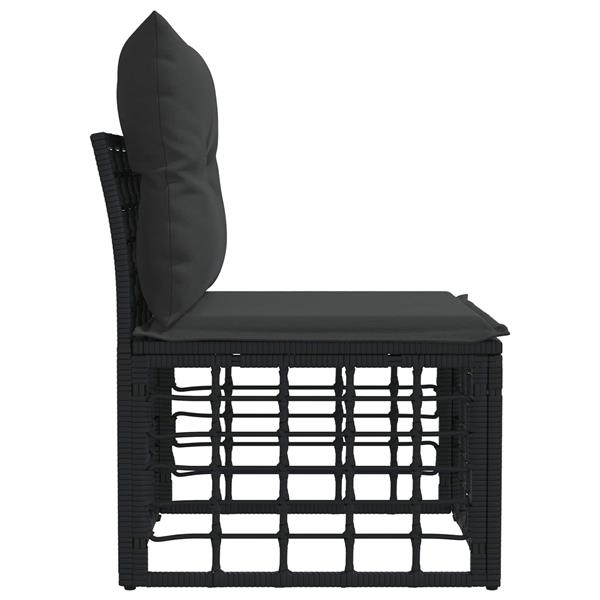 Grote foto vidaxl modulaire outdoor armloze sofa eenheid zwart poly rattan tuin en terras tuinmeubelen