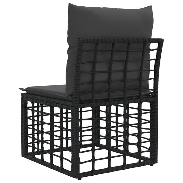 Grote foto vidaxl modulaire outdoor armloze sofa eenheid zwart poly rattan tuin en terras tuinmeubelen