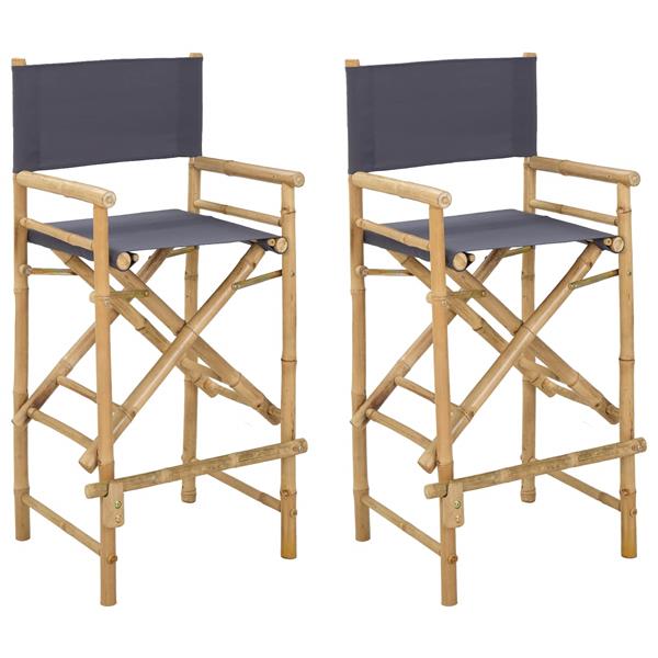 Grote foto vidaxl vouwbare regisseursstoel 2 pcs naturel bamboe tuin en terras tuinmeubelen