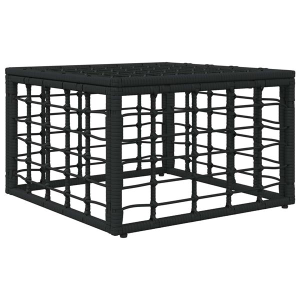 Grote foto vidaxl tuinvoetenbank zwart poly rattan tuin en terras tuinmeubelen