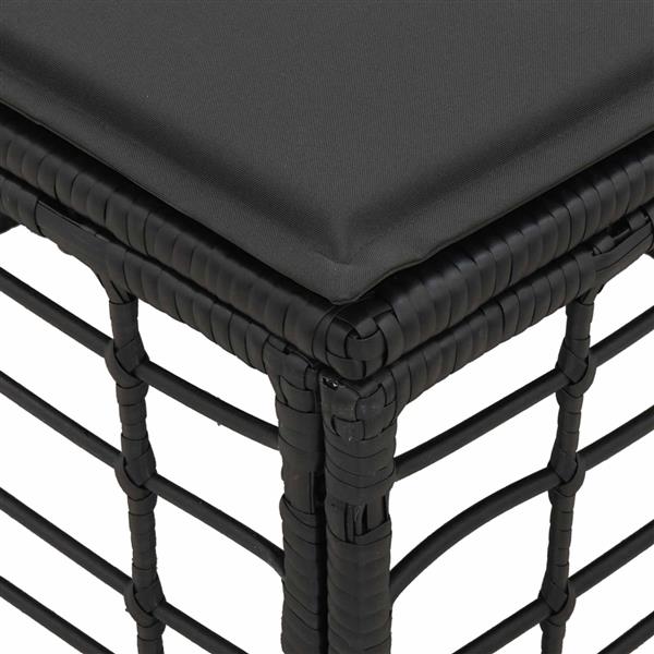 Grote foto vidaxl tuinvoetenbank zwart poly rattan tuin en terras tuinmeubelen