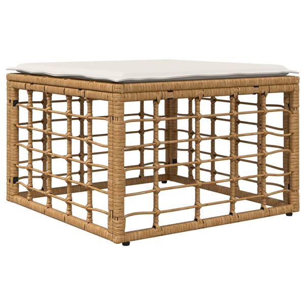 Grote foto vidaxl tuinvoetenbank naturel poly rattan tuin en terras tuinmeubelen