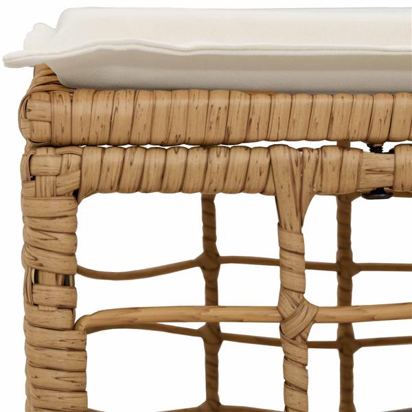 Grote foto vidaxl tuinvoetenbank naturel poly rattan tuin en terras tuinmeubelen