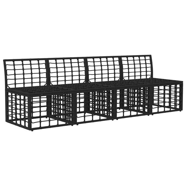 Grote foto vidaxl 4 zits tuin sofa armloos 4 pcs 4 aantal zitplaatsen zwart tuin en terras tuinmeubelen