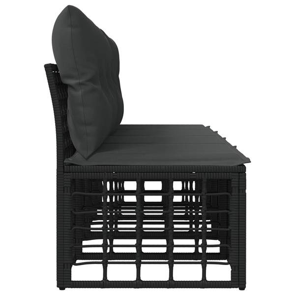 Grote foto vidaxl 4 zits tuin sofa armloos 4 pcs 4 aantal zitplaatsen zwart tuin en terras tuinmeubelen
