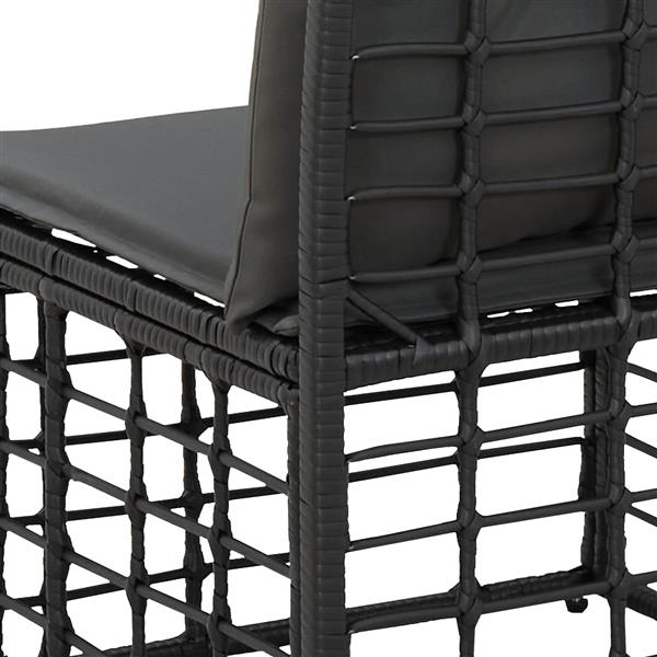 Grote foto vidaxl 4 zits tuin sofa armloos 4 pcs 4 aantal zitplaatsen zwart tuin en terras tuinmeubelen