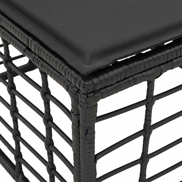 Grote foto vidaxl 4 zits tuin sofa armloos 4 pcs 4 aantal zitplaatsen zwart tuin en terras tuinmeubelen