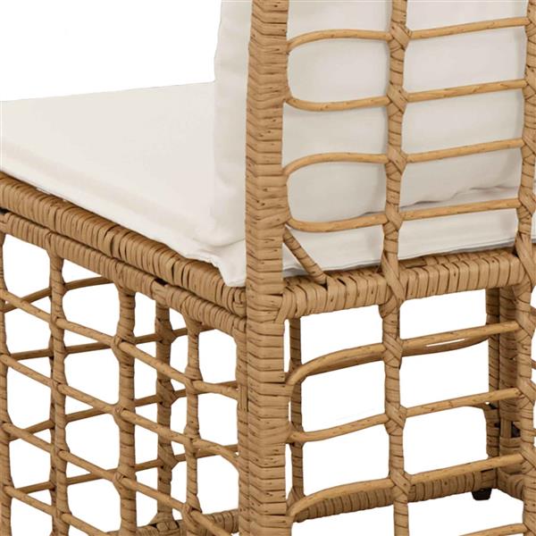 Grote foto vidaxl 4 zits tuin sofa armloos 4 pcs 4 aantal zitplaatsen naturel tuin en terras tuinmeubelen