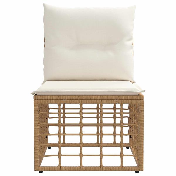 Grote foto vidaxl modulaire outdoor armloze sofa eenheid naturel poly rattan tuin en terras tuinmeubelen