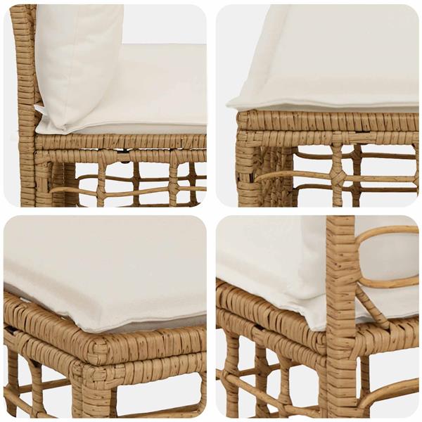 Grote foto vidaxl modulaire outdoor armloze sofa eenheid naturel poly rattan tuin en terras tuinmeubelen