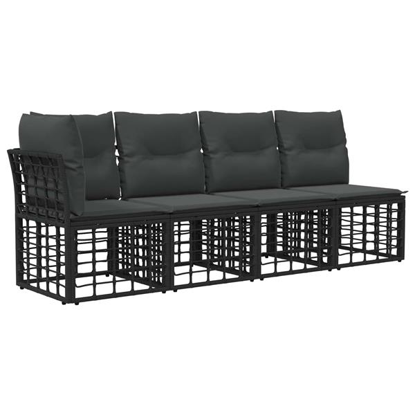 Grote foto vidaxl 4 zits tuin sofa met linker arm 4 pcs 4 aantal zitplaatsen tuin en terras tuinmeubelen
