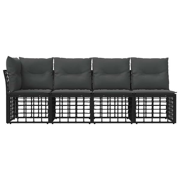 Grote foto vidaxl 4 zits tuin sofa met linker arm 4 pcs 4 aantal zitplaatsen tuin en terras tuinmeubelen
