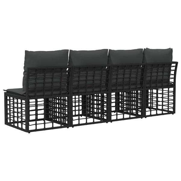 Grote foto vidaxl 4 zits tuin sofa met linker arm 4 pcs 4 aantal zitplaatsen tuin en terras tuinmeubelen