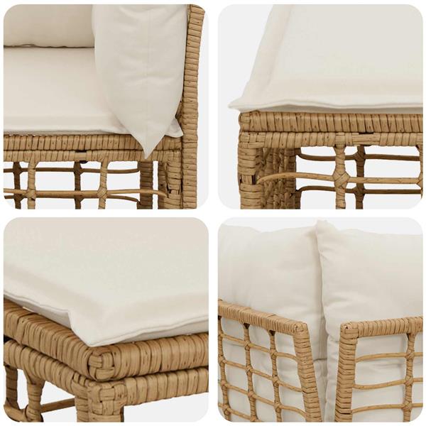 Grote foto vidaxl modulaire outdoor hoek sofa eenheid naturel poly rattan tuin en terras tuinmeubelen