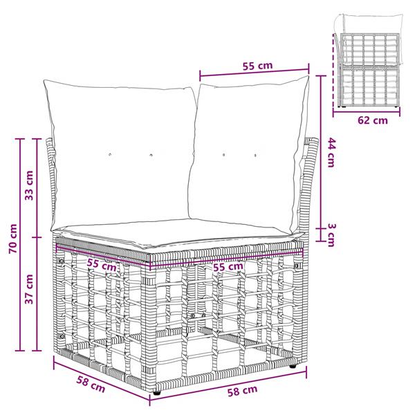 Grote foto vidaxl modulaire outdoor hoek sofa eenheid naturel poly rattan tuin en terras tuinmeubelen