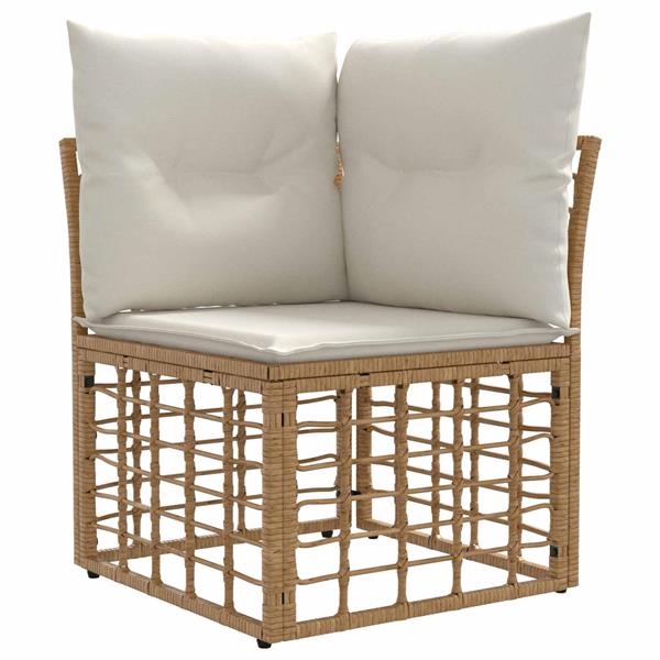 Grote foto vidaxl modulaire outdoor hoek sofa eenheid naturel poly rattan tuin en terras tuinmeubelen