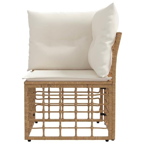 Grote foto vidaxl modulaire outdoor hoek sofa eenheid naturel poly rattan tuin en terras tuinmeubelen