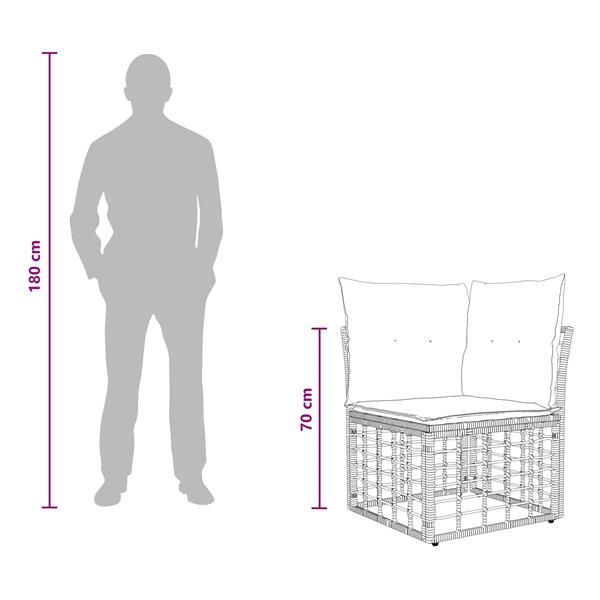 Grote foto vidaxl modulaire outdoor hoek sofa eenheid naturel poly rattan tuin en terras tuinmeubelen