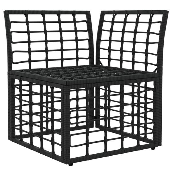 Grote foto vidaxl modulaire outdoor hoek sofa eenheid zwart poly rattan tuin en terras tuinmeubelen