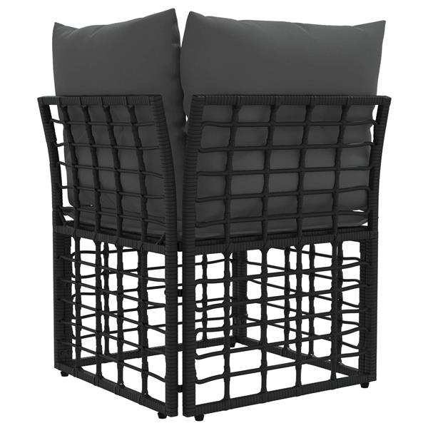 Grote foto vidaxl modulaire outdoor hoek sofa eenheid zwart poly rattan tuin en terras tuinmeubelen