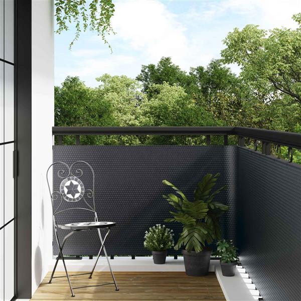 Grote foto vidaxl balkon scherm donkergrijs 400 x 90 cm poly rattan tuin en terras hekken en schuttingen