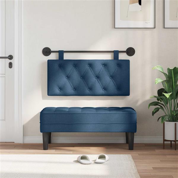 Grote foto vidaxl hangend hoofdbord blauw stof antiek en kunst stoelen en banken