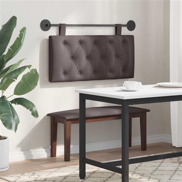 Grote foto vidaxl hangend hoofdbord donkerbruin stof antiek en kunst stoelen en banken