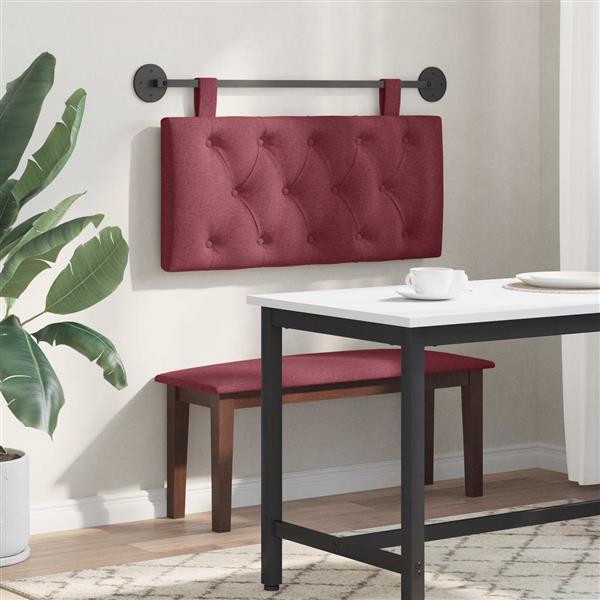 Grote foto vidaxl hangend hoofdbord wijnrood stof antiek en kunst stoelen en banken