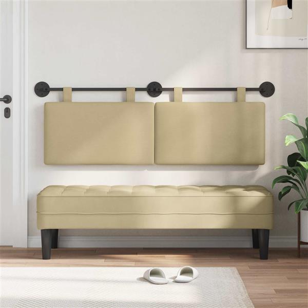 Grote foto vidaxl hangend hoofdbord katoen stof antiek en kunst stoelen en banken