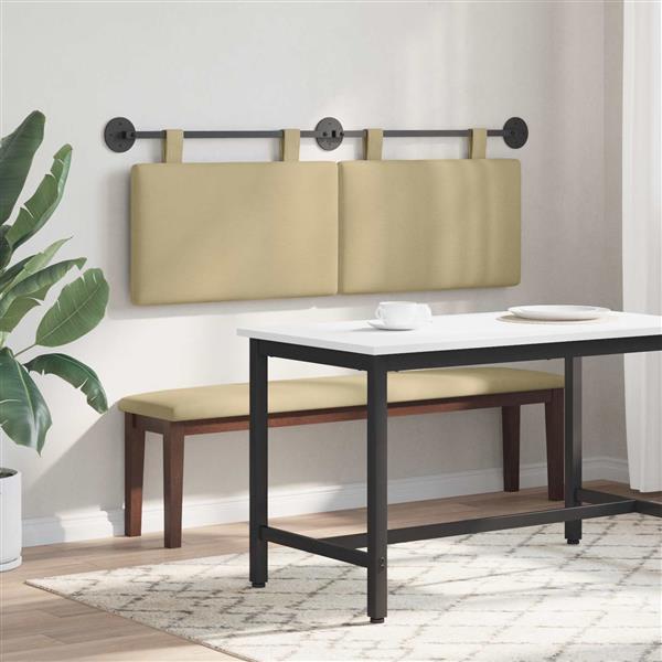 Grote foto vidaxl hangend hoofdbord katoen stof antiek en kunst stoelen en banken