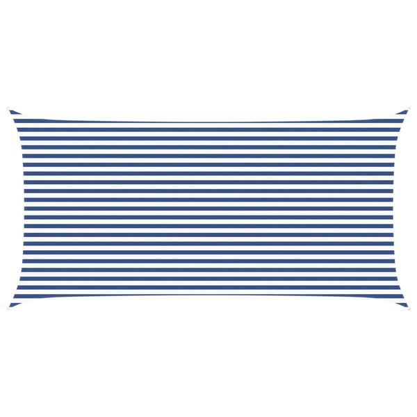 Grote foto vidaxl zonneschaduwzeil blauw en wit 6 x 3 m 100 polyester oxford tuin en terras overige tuin en terras