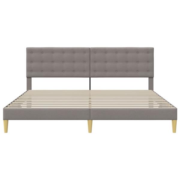 Grote foto vidaxl bedframe met hoofdeinde taupe 180 x 200 cm stof antiek en kunst stoelen en banken