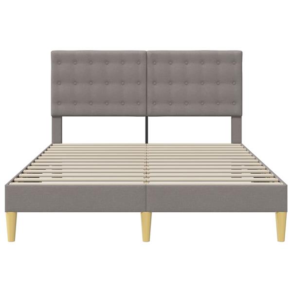Grote foto vidaxl bedframe met hoofdeinde taupe 160 x 200 cm stof antiek en kunst stoelen en banken