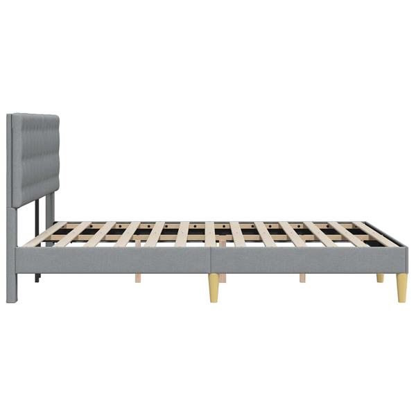 Grote foto vidaxl bedframe met hoofdeinde lichtgrijs 140 x 200 cm stof antiek en kunst stoelen en banken