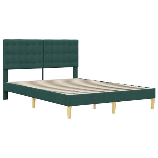 Grote foto vidaxl bedframe met hoofdeinde donkergroen 120 x 200 cm stof antiek en kunst stoelen en banken