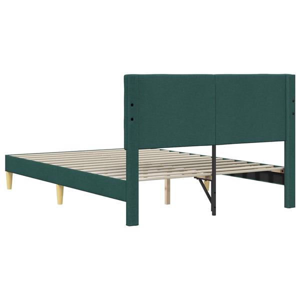 Grote foto vidaxl bedframe met hoofdeinde donkergroen 120 x 200 cm stof antiek en kunst stoelen en banken