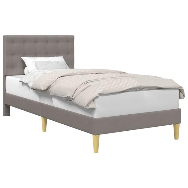 Grote foto vidaxl bedframe met hoofdeinde taupe 80 x 200 cm stof antiek en kunst stoelen en banken
