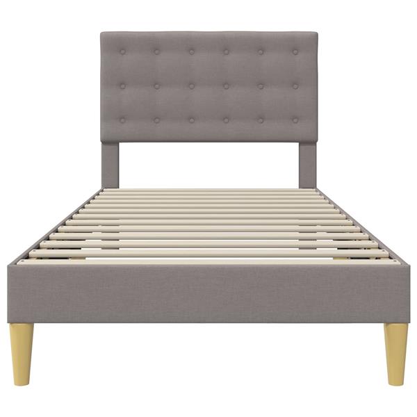Grote foto vidaxl bedframe met hoofdeinde taupe 80 x 200 cm stof antiek en kunst stoelen en banken