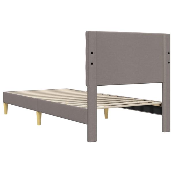 Grote foto vidaxl bedframe met hoofdeinde taupe 80 x 200 cm stof antiek en kunst stoelen en banken