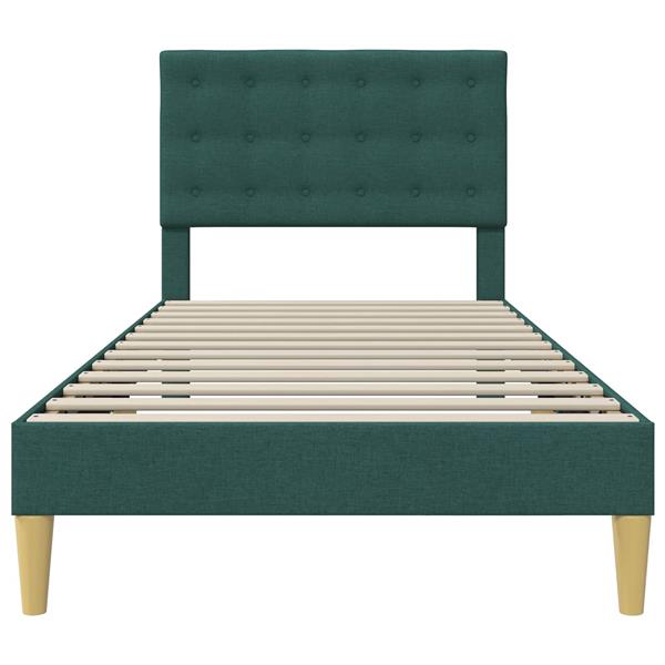 Grote foto vidaxl bedframe met hoofdeinde donkergroen 80 x 200 cm stof antiek en kunst stoelen en banken