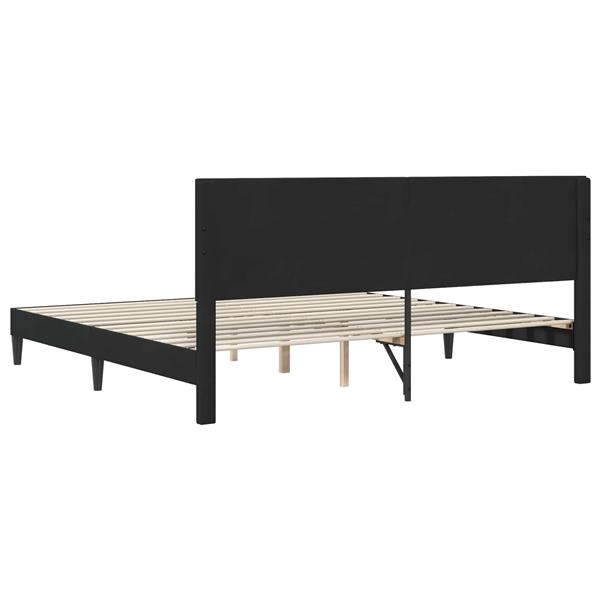 Grote foto vidaxl bedframe met hoofdeinde zwart 200 x 200 cm fluweel antiek en kunst stoelen en banken