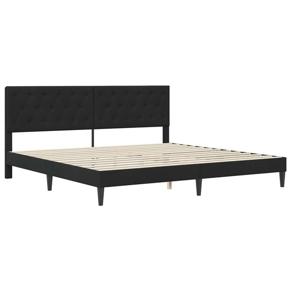 Grote foto vidaxl bedframe met hoofdeinde zwart 180 x 200 cm fluweel antiek en kunst stoelen en banken