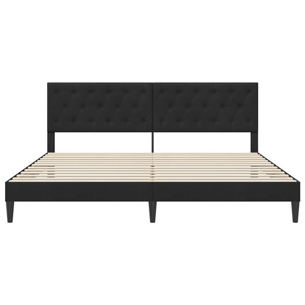 Grote foto vidaxl bedframe met hoofdeinde zwart 180 x 200 cm fluweel antiek en kunst stoelen en banken