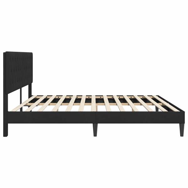 Grote foto vidaxl bedframe met hoofdeinde zwart 180 x 200 cm fluweel antiek en kunst stoelen en banken