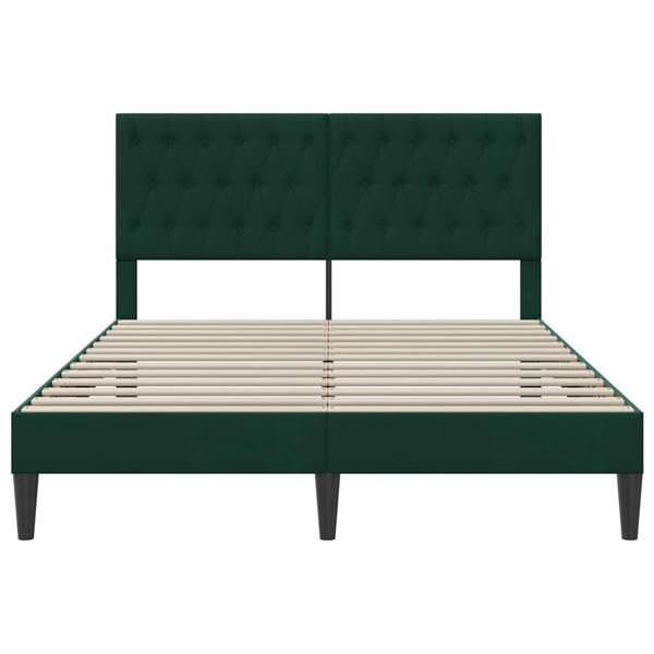 Grote foto vidaxl bedframe met hoofdeinde donkergroen 120 x 200 cm fluweel antiek en kunst stoelen en banken