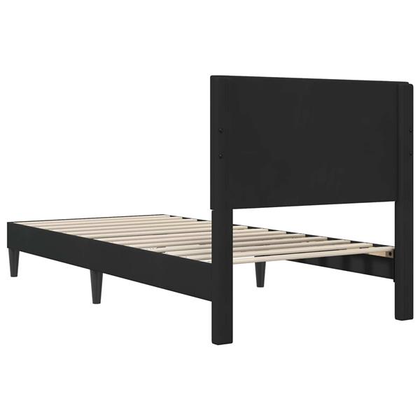 Grote foto vidaxl bedframe met hoofdeinde zwart 90 x 200 cm fluweel antiek en kunst stoelen en banken