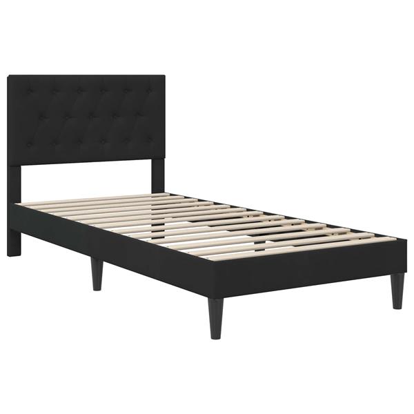 Grote foto vidaxl bedframe met hoofdeinde zwart 80 x 200 cm fluweel antiek en kunst stoelen en banken
