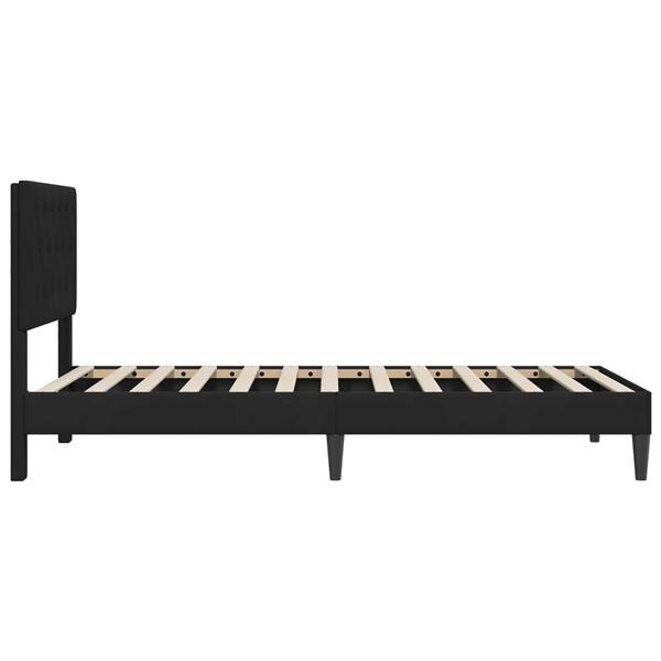 Grote foto vidaxl bedframe met hoofdeinde zwart 80 x 200 cm fluweel antiek en kunst stoelen en banken
