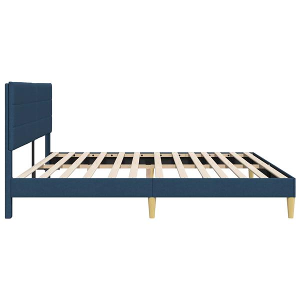 Grote foto vidaxl bedframe met hoofdeinde blauw 180 x 200 cm stof antiek en kunst stoelen en banken